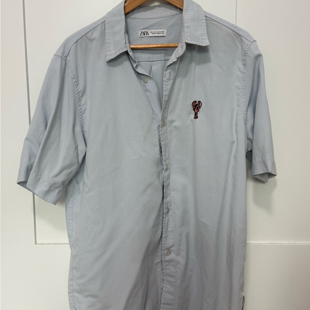 Zara Men's light blue Casual Button Down Shirt